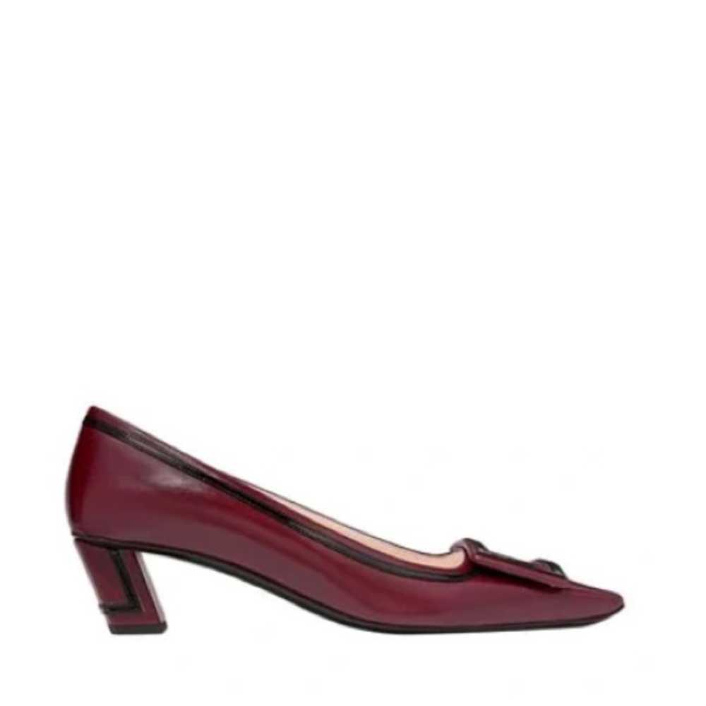 Roger Vivier Burgundy Maroon Flats with Buckle | Used Once